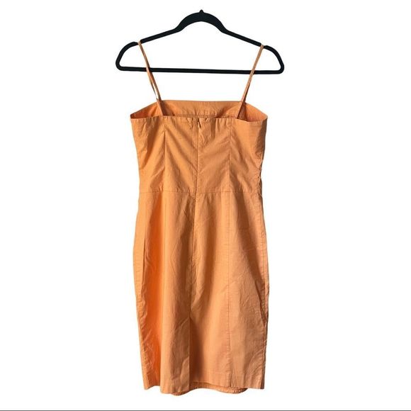 Vintage Y2K Tristan & Iseut melon‎ orange cotton sheath dress 4 - Picture 3 of 9